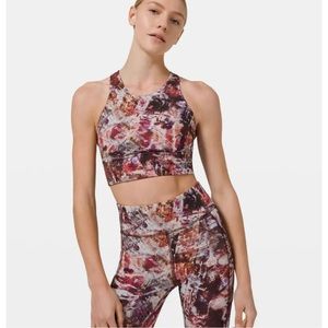 Lululemon Wunder Train Long Line Bra Size 4 Urbantricity Pattern Balletcore